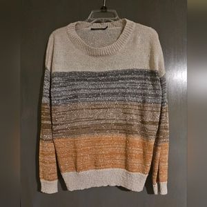 Doe & Ray Earth Tone Color Block Sweater